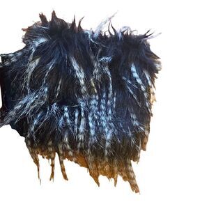 Faux Fur fox black with white spots wrist ankle cuffs